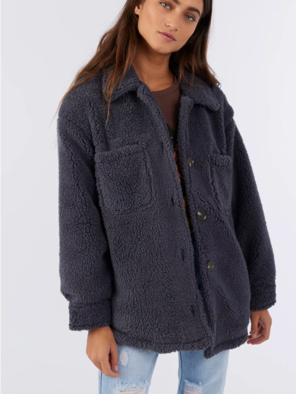 O'Neill Charcoal Gray Teddy Sherpa Jacket